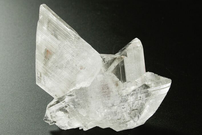 Glassy Selenite Cluster w/ Hematite Phantoms - Naica Mine, Mexico #374043